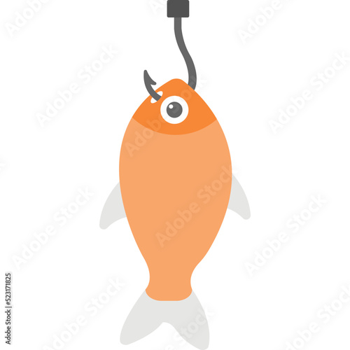 Caught Fish Vector Icon 