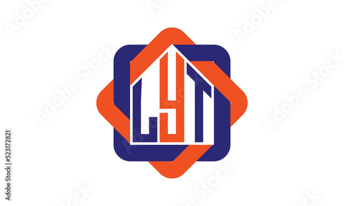 LYT three letter real estate logo with home icon logo design vector template | construction logo | housing logo | engineering logo | initial letter logo | minimalist logo | property logo |