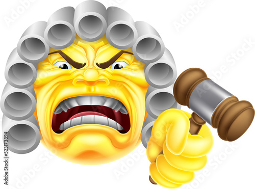 An angry judge emoji emotic...