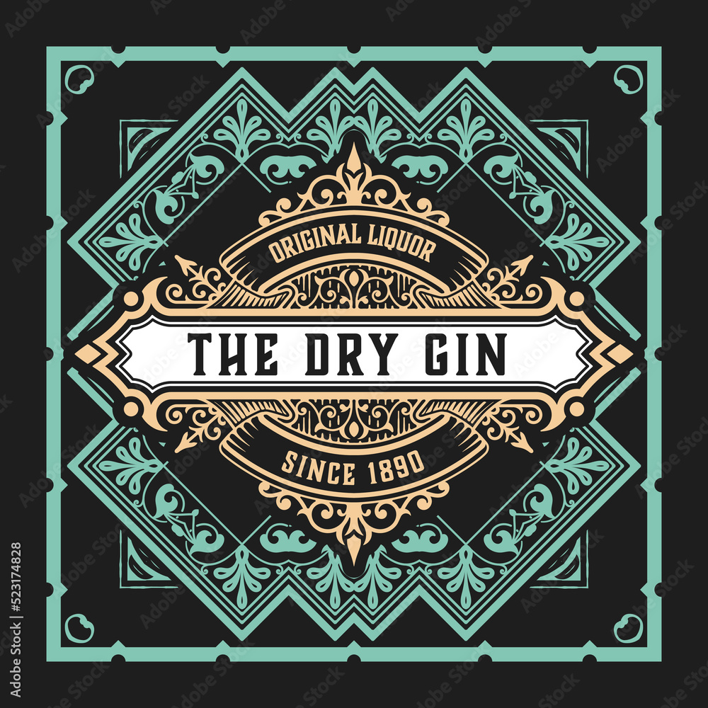 Obraz premium Whiskey label with old frames