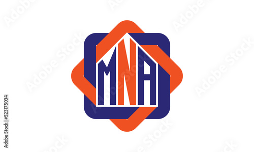 MNA three letter real estate logo with home icon logo design vector template | construction logo | housing logo | engineering logo | initial letter logo | minimalist logo | property logo |