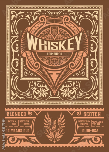 Whiskey label with old frames © Roverto