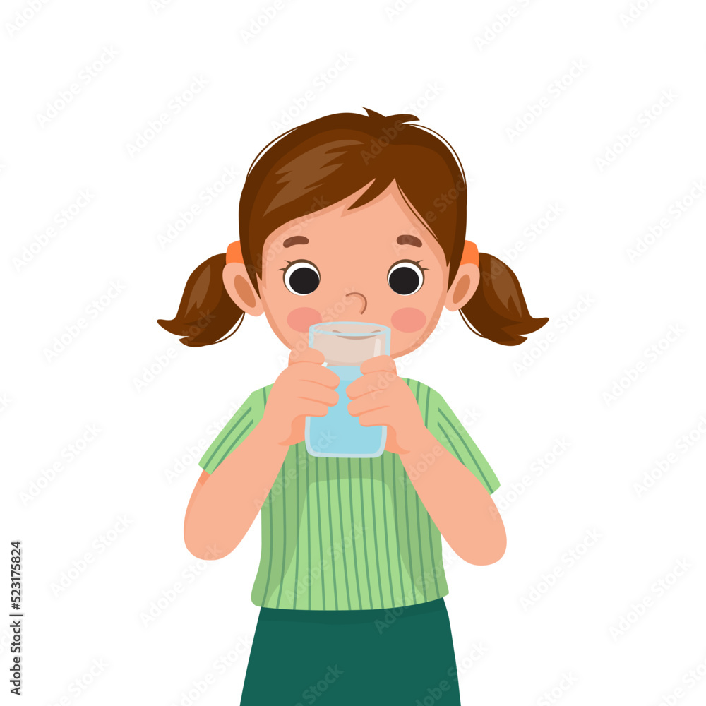 cute little girl feeling thirsty drink a glass of water cute little girl feeling thirsty drink a glass of water