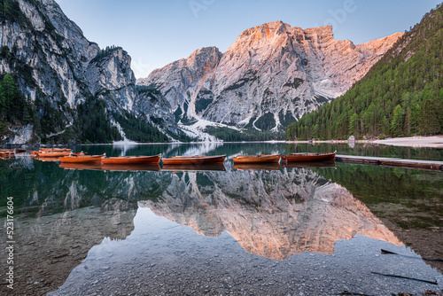 Sunrise at Lago di Braies i...