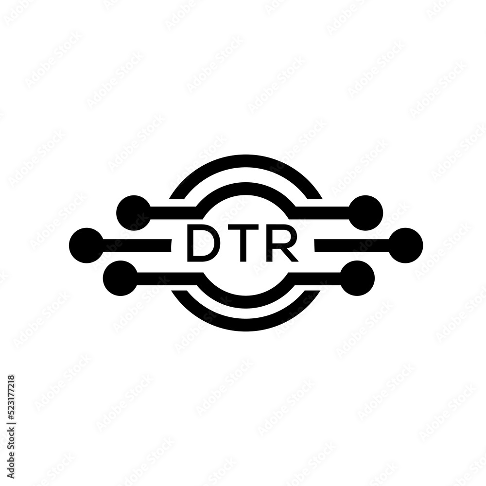 Vetor do Stock DTR letter logo. DTR best white background vector image
