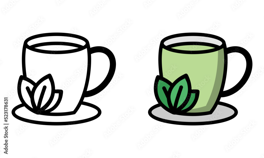 Fototapeta premium Illustration Vector Graphic of green tea, cup hot drink, drinks icon
