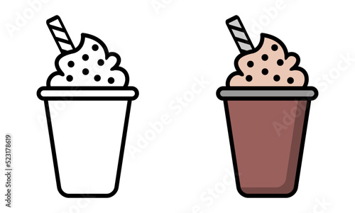 Illustration Vector Graphic of frappe cup, glass coffee,  drink icon
