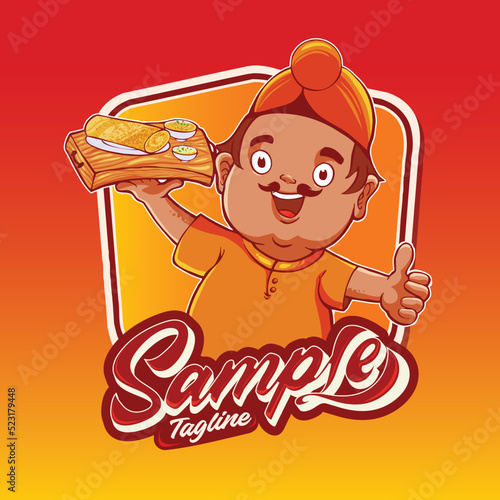 dosa indian food character mascot