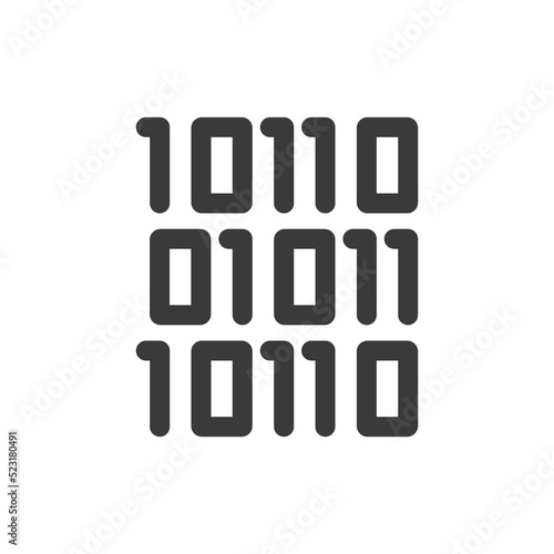 Binary code line icon isolated on white background.Vector illustration.