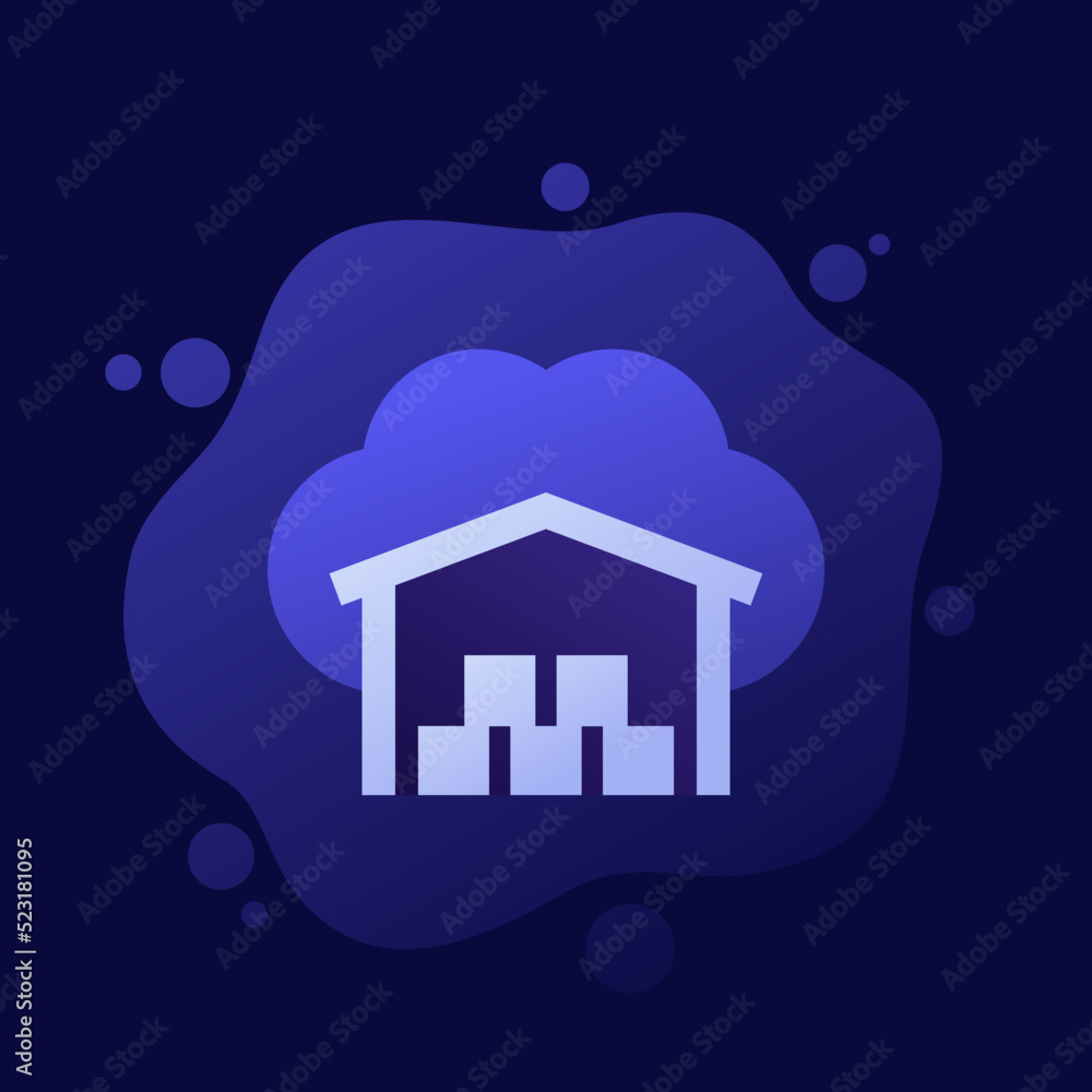 Cloud platform for warehouse icon, vector design Cloud platform for warehouse icon, vector design