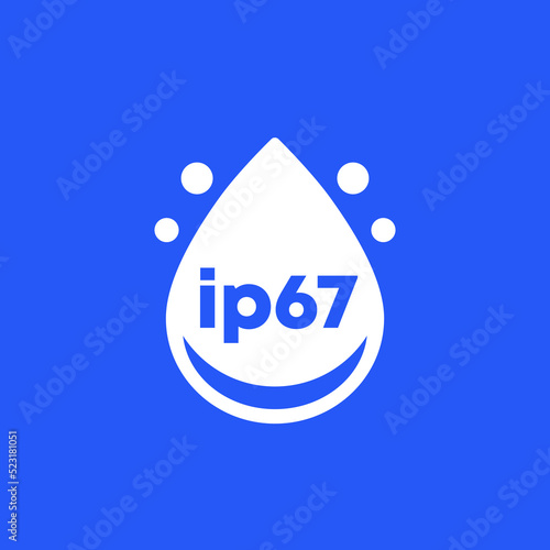 ip67 standard, waterproof icon, vector photo
