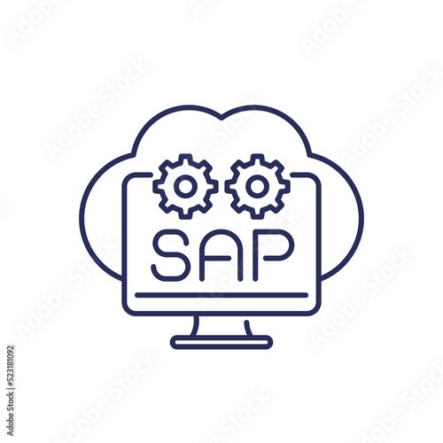 Obraz na plátně SAP line icon with a cloud