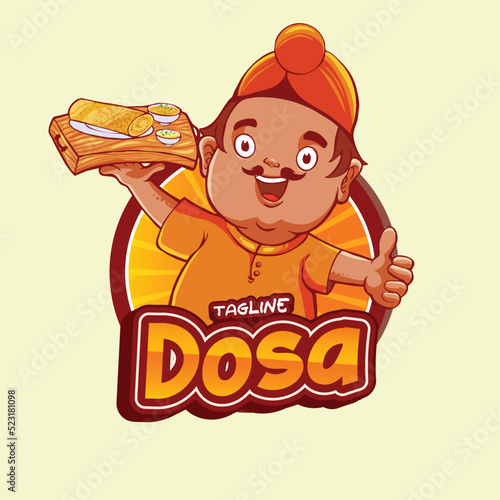 dosa indian food character mascot