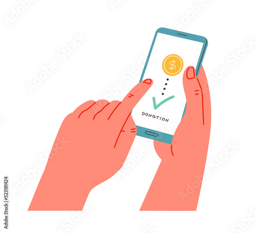 Mobile app on smartphone for donations and fundraising