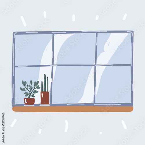 Vector illustration of big window