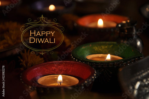 Photography Diwali Lamp Nineteen Text