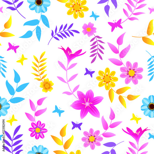 ditsy floral seamless pattern. floral print. dahlia flowers pattern. ditsy daisy. good for fabric, dress, fashion, wallpaper, background, textile.