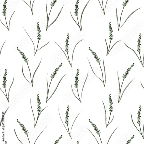 Simple and minimalistic pattern with wild flowers. 