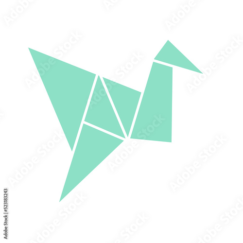 Origami paper birds in a flat style. Colorful origami birds collection. Vector illustration