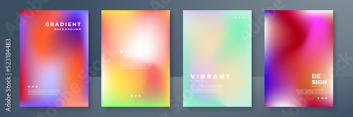 Abstract fluid gradient background vector. Minimalist style cover template with circle shapes, colorful and liquid color. Modern wallpaper design perfect for social media, idol poster, photo frame.