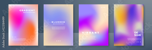 Abstract fluid gradient background vector. Minimalist style cover template with circle shapes, colorful and liquid color. Modern wallpaper design perfect for social media, idol poster, photo frame.