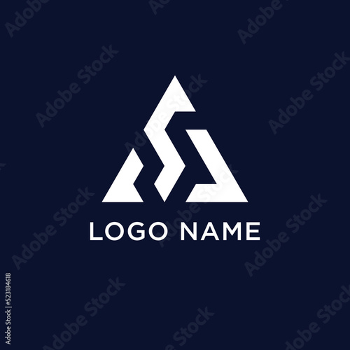 letter s j logo triangle logo