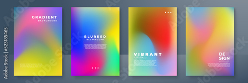 Color gradient modern background set. Screen vector design for mobile app. Spring, fresh soft color abstract gradients.