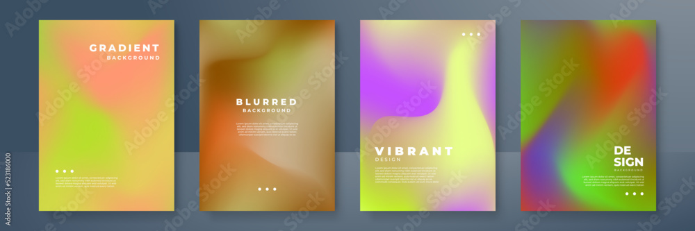 Fototapeta premium Minimal covers design. Cool gradient colors. Geometric blurred gradients. Vector illustration.