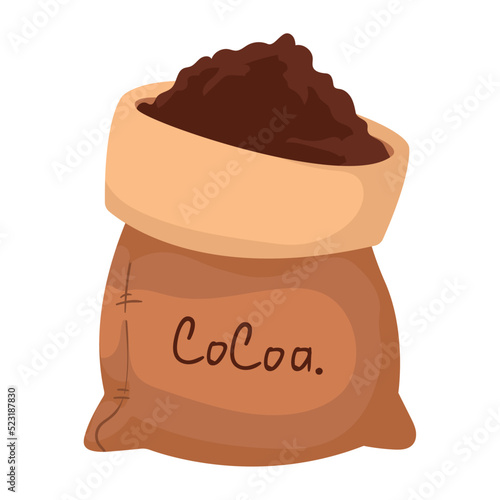 cocoa sack with seeds