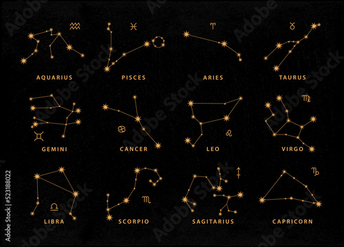 Zodiac constellation vector
