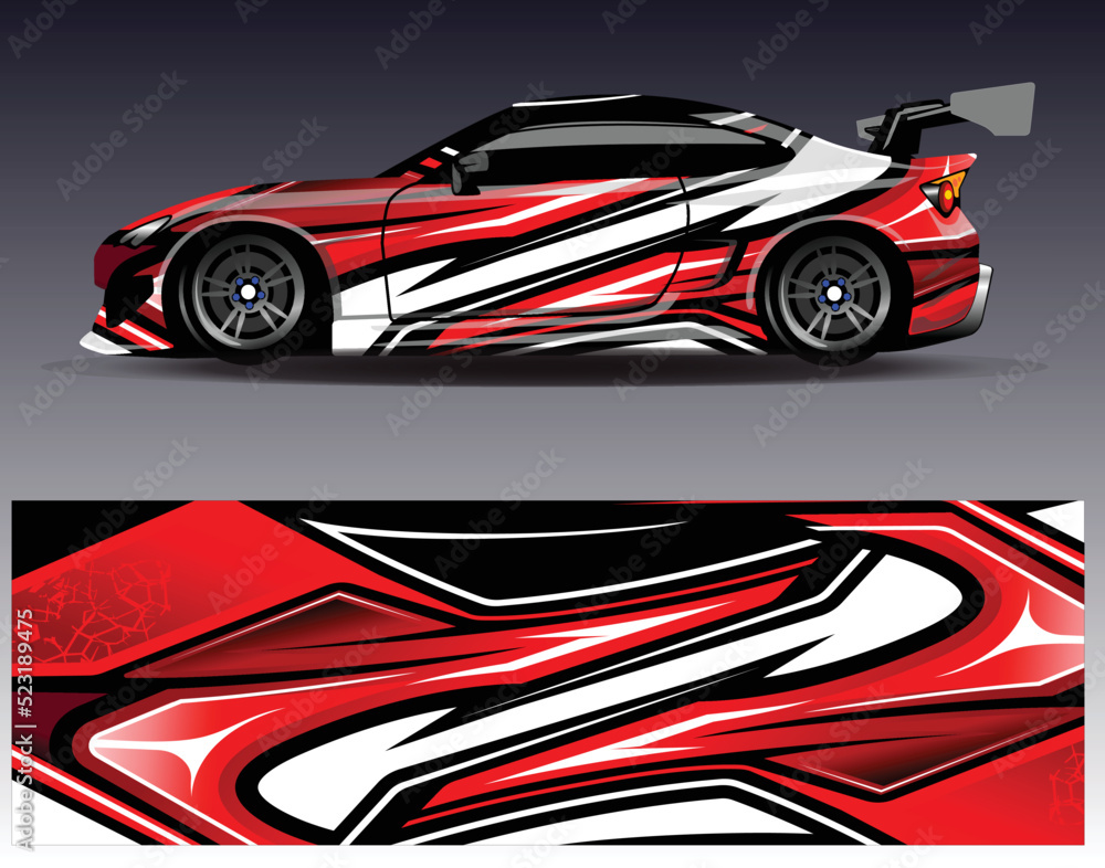 Sport car racing wrap livery design. vector design
