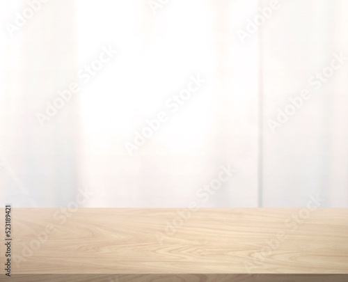 in front of a wooden table with a glass wall, blurry glass in the background For editing products or designing keys, layouts, background images