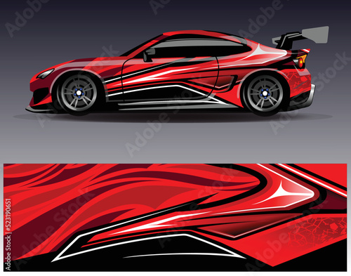 Sport car racing wrap livery design. vector design © Gib