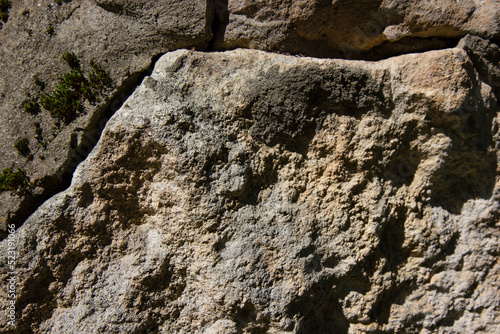 Imitation of a stone wall in close-up.