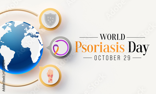 World Psoriasis day is observed every year on October 29, it is a skin condition that causes red, flaky, crusty patches of skin covered with silvery scales. 3D Rendering
