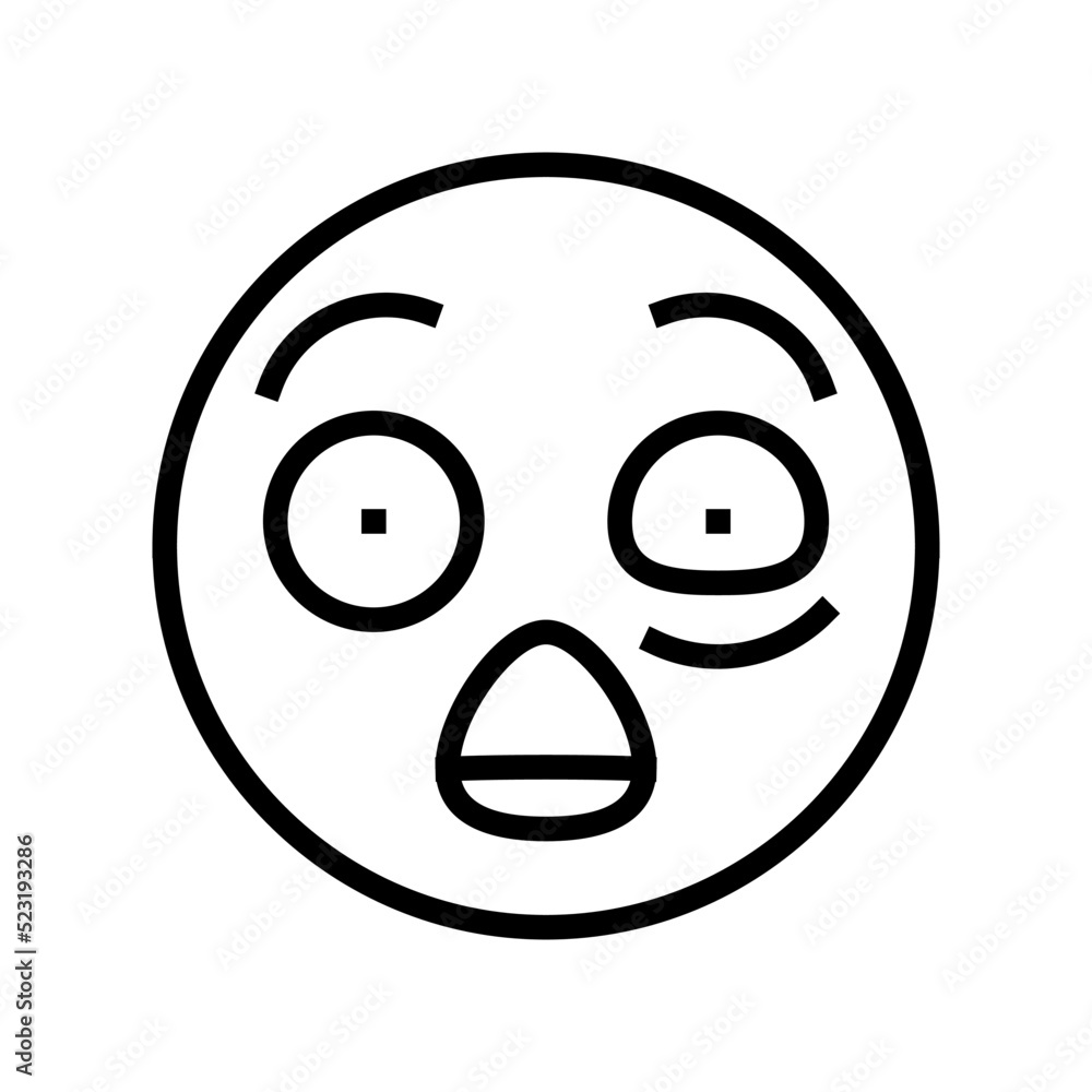 omg emoji line icon vector. omg emoji sign. isolated contour symbol ...