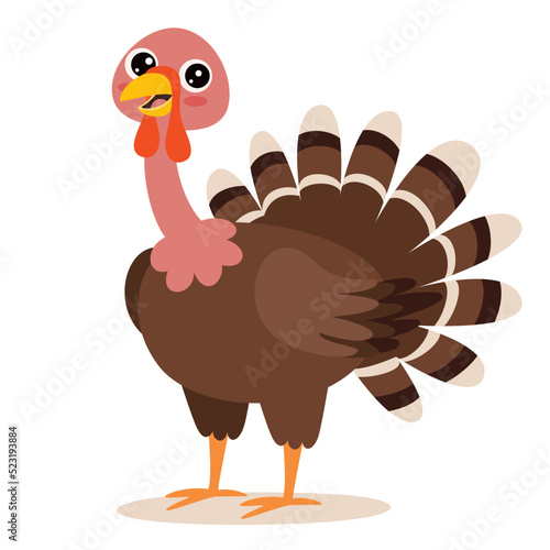 Cartoon Illustration Of A Turkey