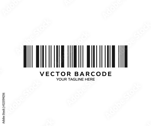 Barcode symbol. Bar code icon template logo design. Product inventory badge, codes stripe sticker and package bars. Supermarket scanning barcode sign vector design and illustration.