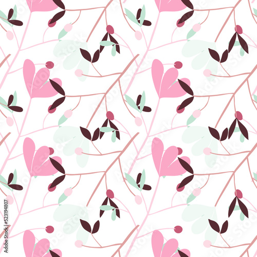 Cute flower seamless pattern. Abstract floral endless wallpaper. Creative botanical background.