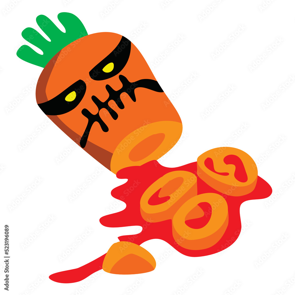 Vegetable devil for Halloween decoration Vegetable devil for Halloween decoration