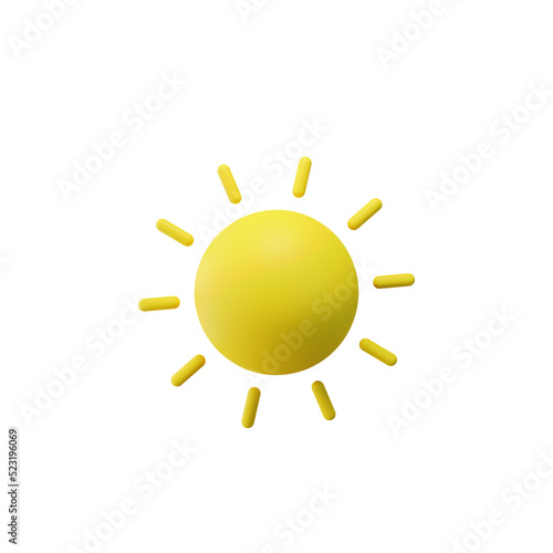 3D Illustration sun weather forecast