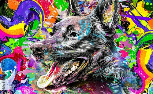 abstract colored dog muzzle...