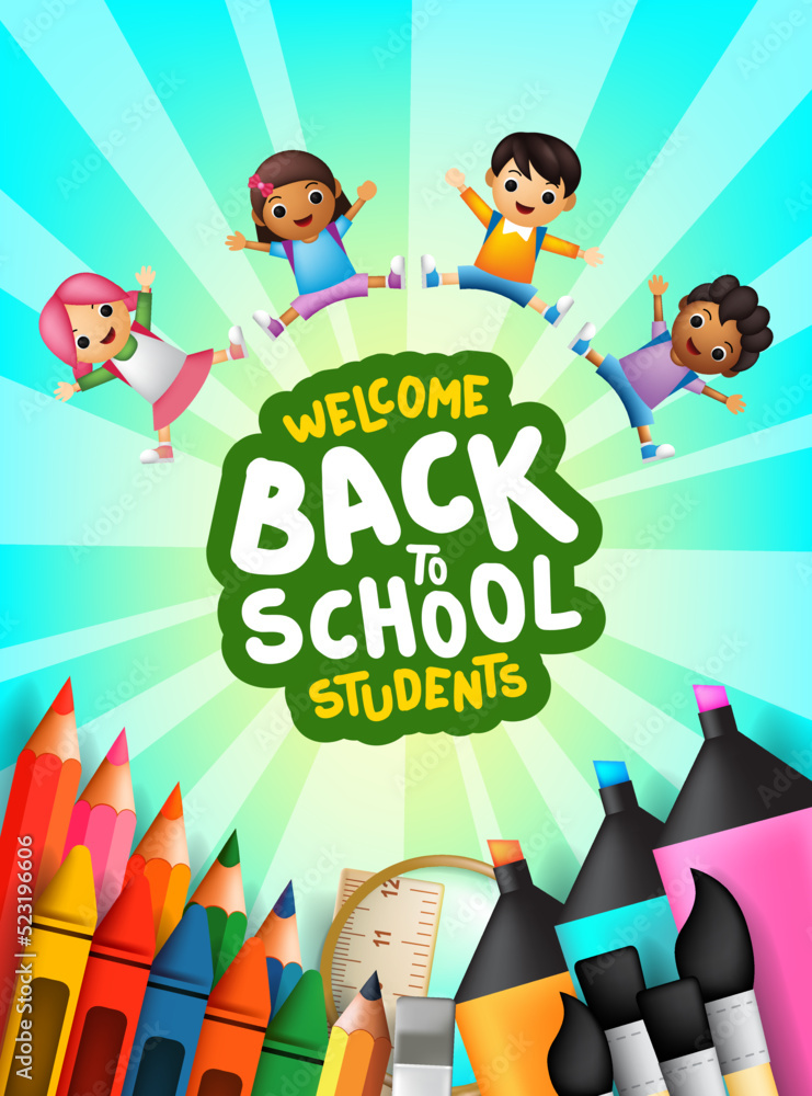 Back to School Banner that Welcomes Students to School with School ...