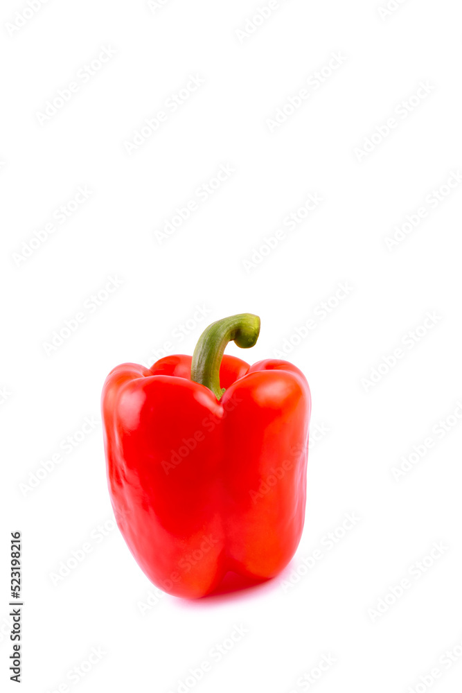 Paprika. Pepper red. Bell pepper isolated. Sweet red pepper. With clipping path. Full depth of field..