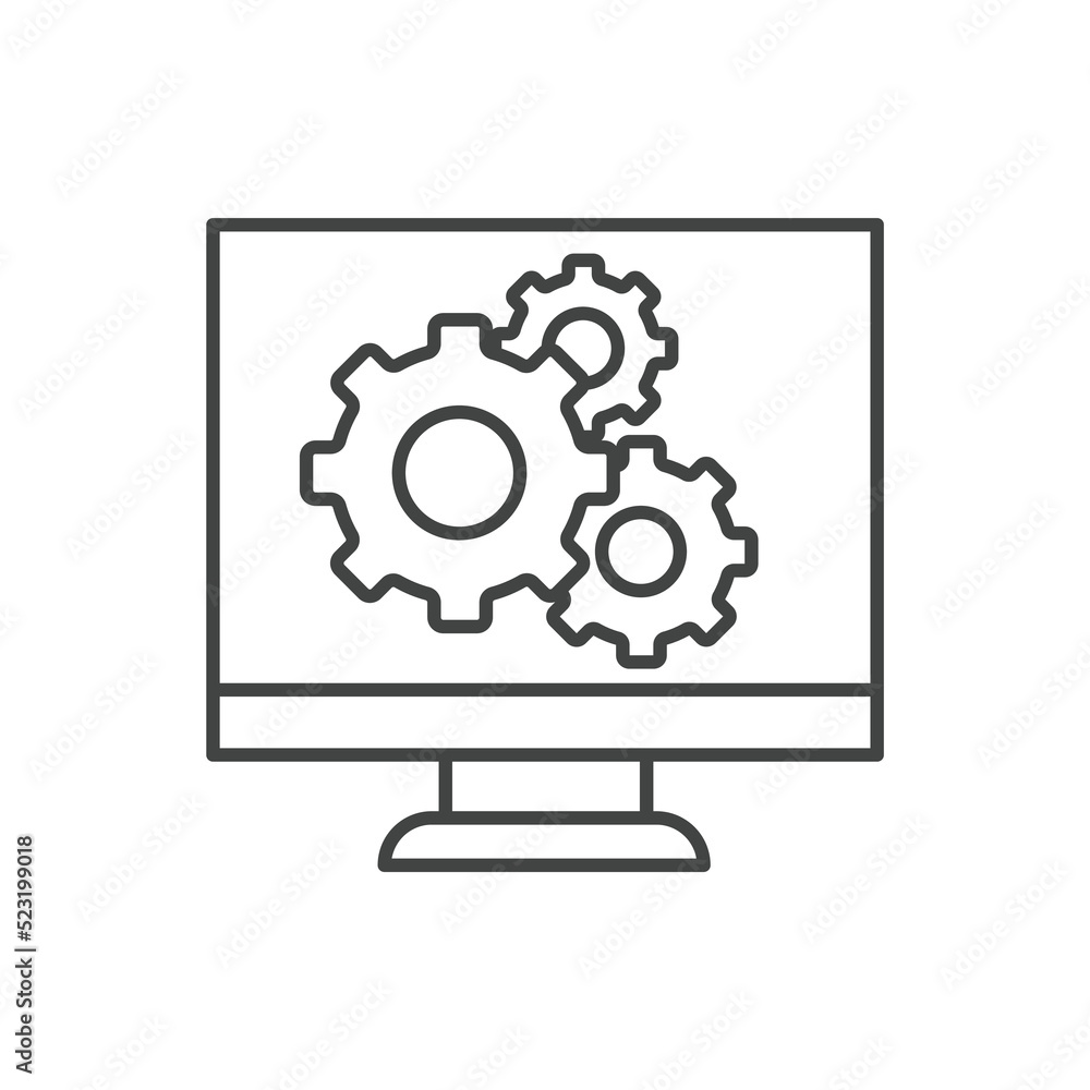 Service monitor icons symbol vector elements for infographic web Service monitor icons symbol vector elements for infographic web