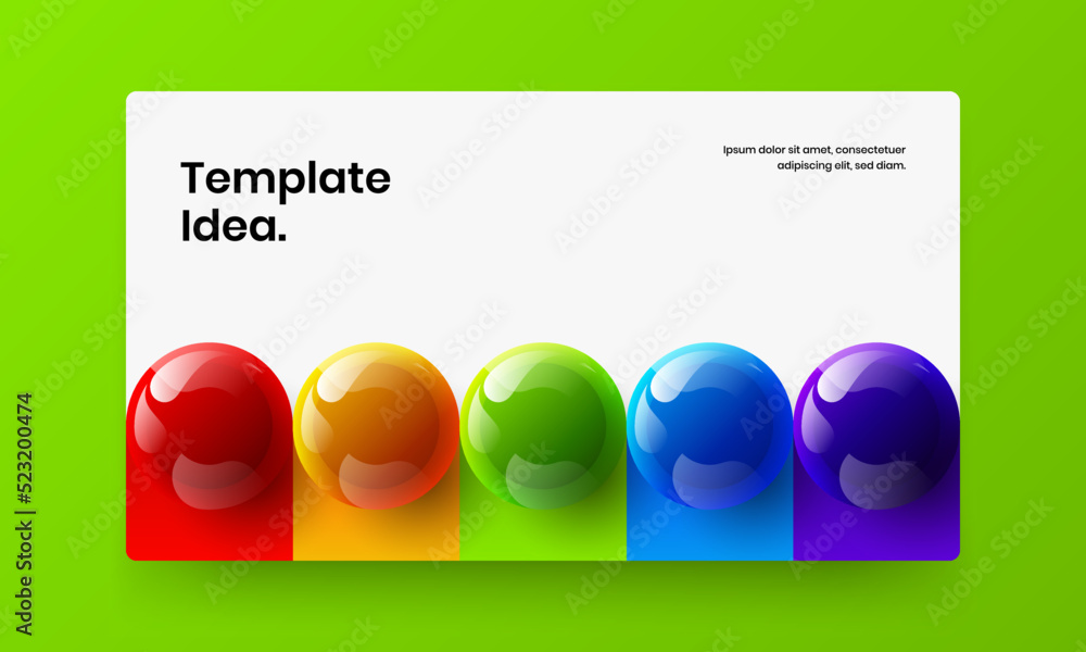 Fresh realistic spheres booklet template. Abstract handbill design vector concept. Fresh realistic spheres booklet template. Abstract handbill design vector concept.