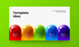 Fresh realistic spheres booklet template. Abstract handbill design vector concept.