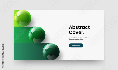 Colorful website screen vector design layout. Abstract 3D balls flyer concept.