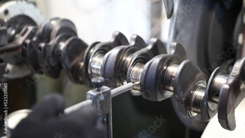 machining of the crankshaft on a lathe