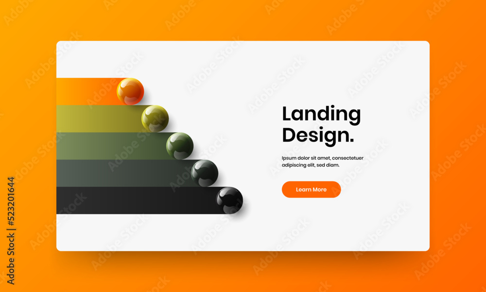 Vivid realistic spheres journal cover concept. Clean presentation design vector layout. Vivid realistic spheres journal cover concept. Clean presentation design vector layout.